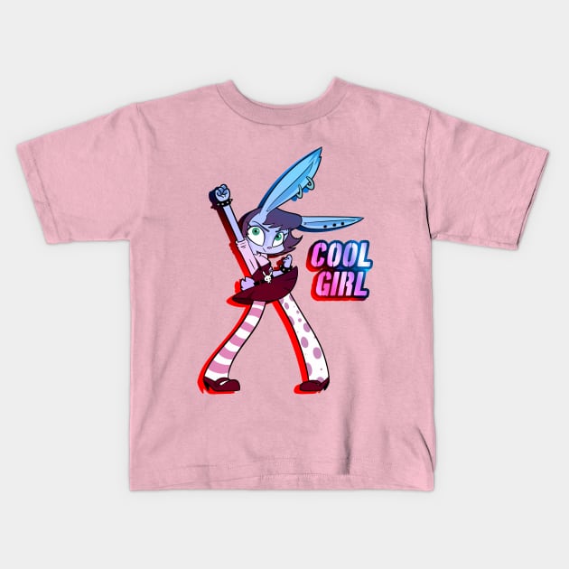 Cool Girl Kids T-Shirt by ArtyMarty